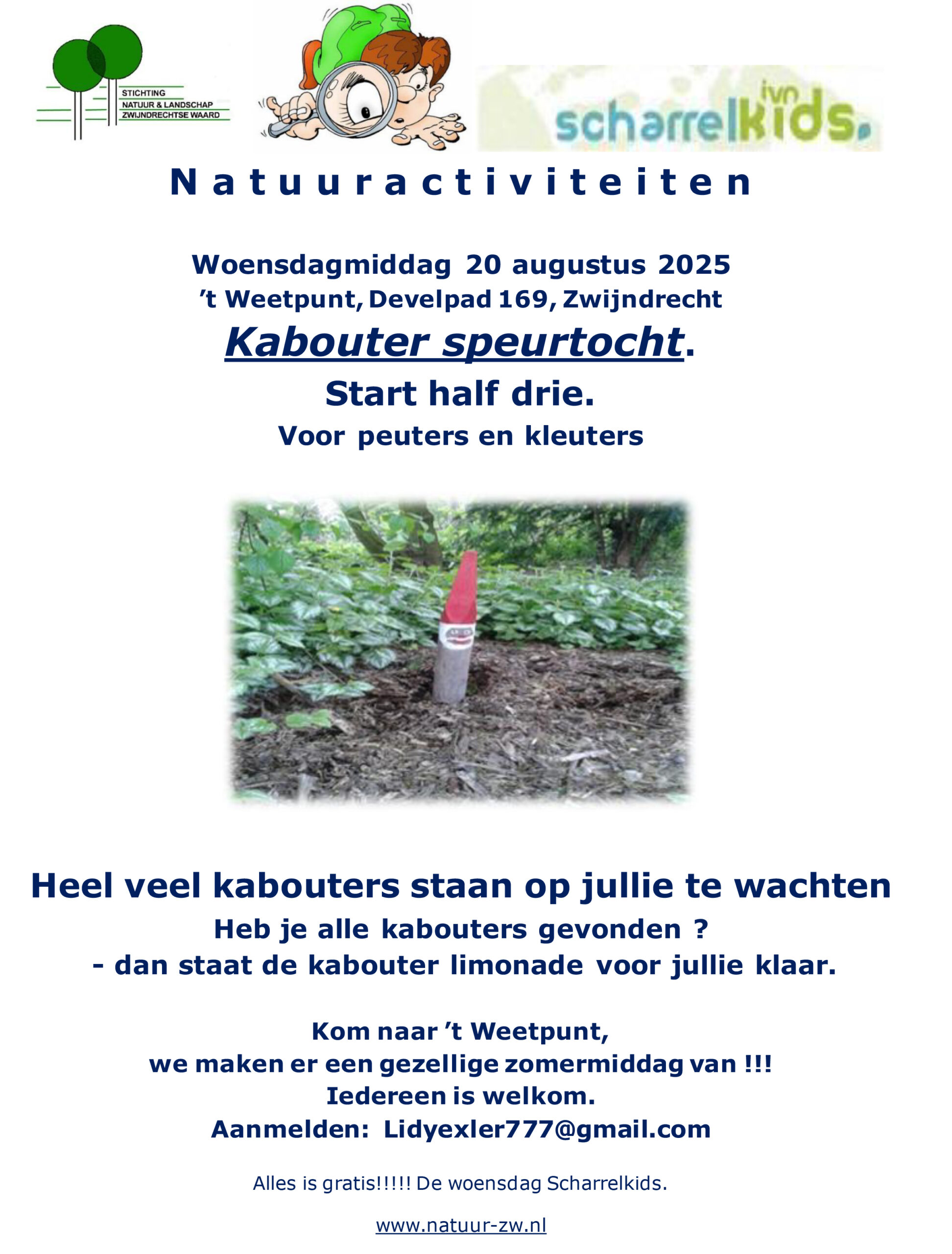 Scharrelkids op woensdag 20 aug @ 't Weetpunt